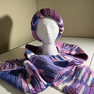 Vibrant Purple and Pink Knit Hat